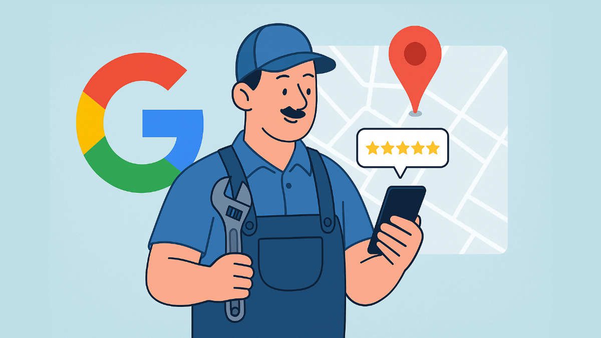 Plumber reviews Google ranking illustration