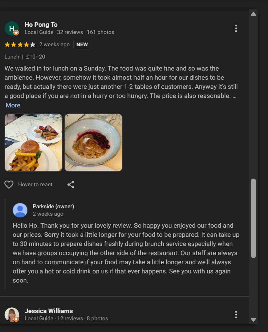Best Restaurants in Reigate Surrey google review