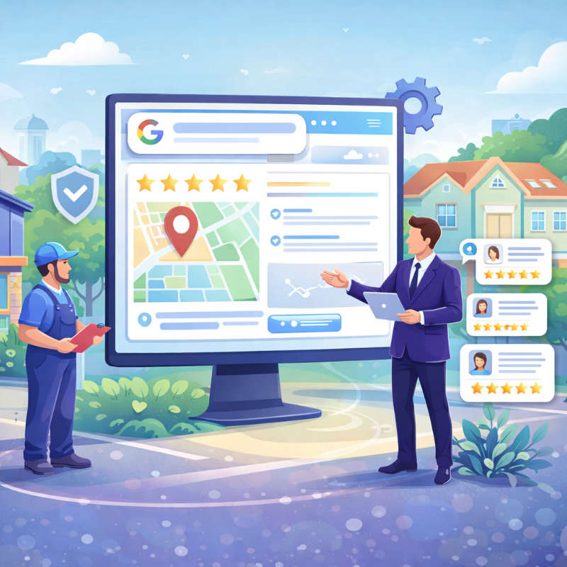 Google Business Profile optimisation improving Google Maps visibility and local rankings for trades and home service businesses