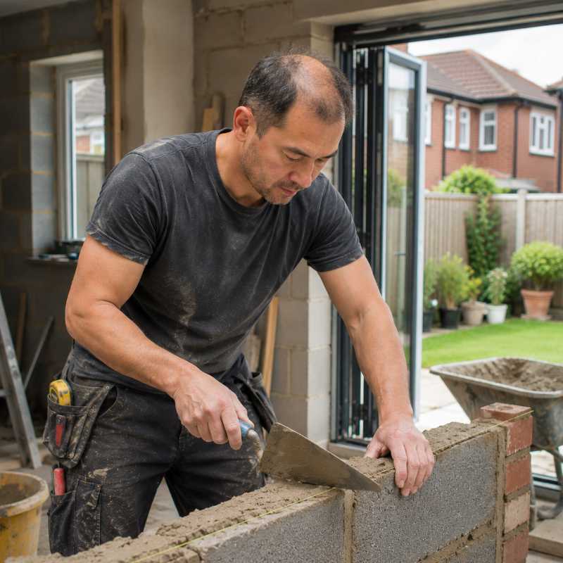 Builder carrying out home renovation work for local SEO for builders
