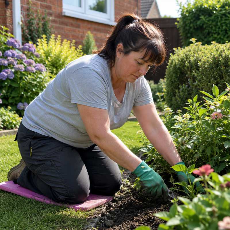 Professional gardener maintaining a customer’s garden for SEO for gardeners